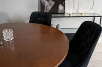 Spisegruppe Rund ⌀140 med 2-pakk spisestoler – brun og svart
