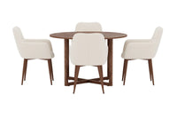 Spisestol Tomorrow & Durango 2-pakk – beige + Spisebord rundt ⌀120 – valnøtt