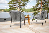 Sidebord Chania & Lindos ⌀40 + loungelenestol – natur og grå