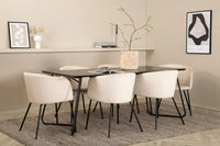 Spisegruppe Berit & Petra 190 x 90 – beige og svart