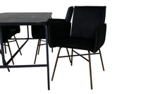 Spisestol Petra & Uno + Rektangulært spisebord 200 x 90 – svart