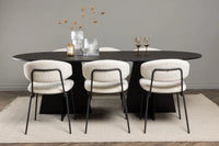 Spisegruppe Bootcut & Chico Oval 230 x 115 + spisestol 2-pakk – svart og hvit