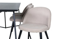 Spisegruppe Petra & Velvet 190 x 90 2-pakk – svart og beige