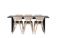 Spisegruppe Ursholmen & Vail 2-pakk 200 × 100 – beige og svart