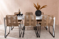 Spisegruppe Togo & Lindos 200 × 100 + spisestol 2-pakk – hvit og brun