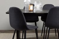Spisestol Polar & Vail 2-pakk + rektangulært spisebord 200 × 100 – svart