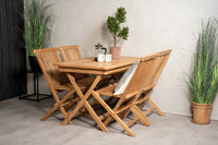 Spisestol Kenya 2-pakk + rektangulært spisebord 120 x 70 – natur