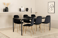 Spisebord Pelle & Polar 190 x 90 + Spisestol 2-pakk – svart