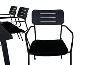 Spisestol Nicke & Marbella 2-pakk + rektangulært spisebord 160 x 100 – svart