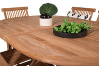 Spisestol Kenya 2-pakk + Spisebord ovalt 180 x 120 – natur