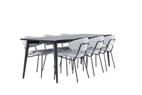 Spisegruppe Ellis & Chico 230 x 85 + 2-pakk – svart og blå