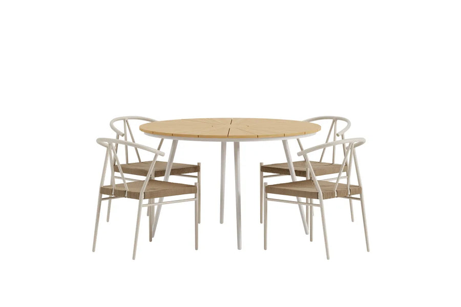Spisegruppe San Vito & Alfons Rund ⌀120 – beige