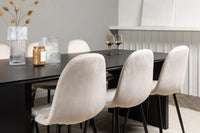 Spisestol Polar & Vail 2-pakk beige + rektangulært spisebord 200 × 100 – svart