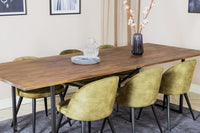 Spisegruppe Padang & Velvet 250 x 100 2-pakk – natur og grønn