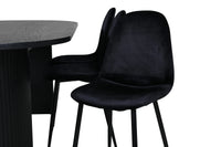 Spisegruppe Bianca & Polar oval 200 x 90 + spisestol 2-pakk – svart