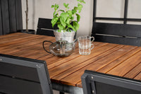 Spisestol Zenia 2-pakk – svart + Spisebord rektangulært 200 × 100 – natur