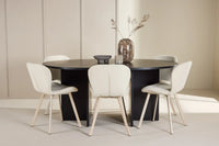 Spisegruppe Strada & Lilja ⌀120 2-pakk – svart og beige