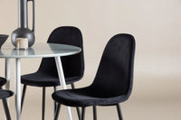 Spisestol Polar & Plaza 2-pakk + Rundt spisebord ⌀100 – svart og grå
