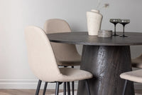 Spisegruppe rund ⌀120 – mokka og beige