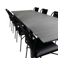 Spisestol Julian & Levels 4-pakk + rektangulært spisebord 229 × 100 – svart