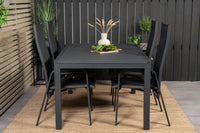 Relaxstol Copacabana & Marbella 2-pakk + Spisebord rektangulært 160 x 100 – svart