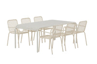 Spisestol Peking & Borneo 2-pakk + Spisebord 200 × 100 – beige