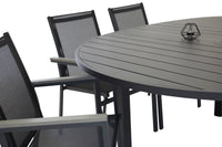 Spisebord Marbella & Parma rundt ⌀140 + spisestol 2-pakk – svart