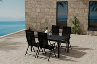 Spisebord Giardini & Levanzo 150 x 85 + posisjonsstol 2-pakk – svart