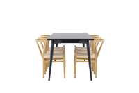 Spisegruppe 230 x 85 – beige og svart
