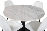 Spisestol Polar & Estelle 2-pakk + Spisebord rundt ⌀106 – hvit