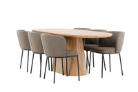 Spisegruppe Edina & Stjärnö 2-pakk + Ovalt 200 x 90 – brun og natur