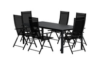 Spisegruppe Giardini & Levanzo 200 x 90 + 2-pakk spisestoler – svart