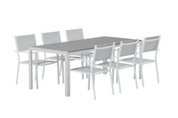 Spisegruppe Break & Copacabana 205 x 90 + spisestol 2-pakk – grå