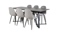 Spisegruppe Polar & Marina 2-pakk 180 x 90 – grå og svart
