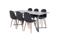 Spisestol Polar & Marina 2-pakk + Rektangulært spisebord 180 x 90 – svart