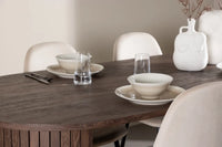 Spisestol Polar & Härön 2-pakk + Spisebord ovalt 200 x 90 – beige og mokka