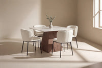Spisegruppe Edina & Cael 2-pakk 120 x 120 – hvit og lys grå