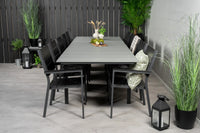 Spisegruppe Levels rektangulær 229 × 100 + spisestol 2-pakk – svart