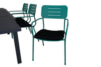 Spisegruppe Nicke & Marbella 2-pakk + Spisebord 160 x 100 – grønn og svart