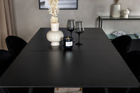 Spisebord rektangulært 120 x 80 + spisestol 2-pakk – svart