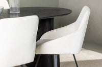 Spisestol Rosie & Isolde 2-pakk + Spisebord ovalt 180 x 90 – beige og svart