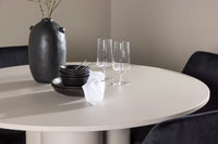 Spisegruppe Olivia 2-pakk stoler + rundt spisebord ⌀110 – svart og beige