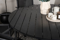 Spisegruppe Copacabana rund ⌀150 + 2-pakk spisestol – svart