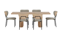 Spisestol Butterfly & Lillehammer 2-pakk + Spisebord rektangulært 200 x 90 – beige og natur