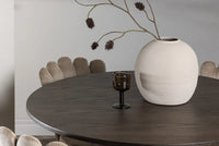 Spisestol Limhamn & Olivia 2-pakk – beige + spisebord rundt ⌀110 – mocca