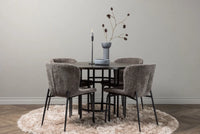 Spisestol Modesto & Copenhagen 2-pakk – brun + Spisebord rundt ⌀115 – mocca