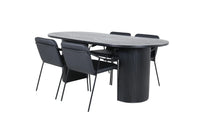 Spisestol Tvist & Bianca 2-pakk + Spisebord ovalt 200 x 90 – svart