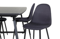 Spisestol Polar & Inca 2-pakk + Rektangulært spisebord 160 x 85 – svart
