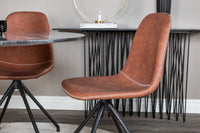 Spisestol Polar & Estelle 2-pakk + Spisebord rundt ⌀106 – brun og mørk grå