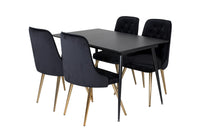 Spisegruppe Silar & Velvet Deluxe 120 x 80 – svart